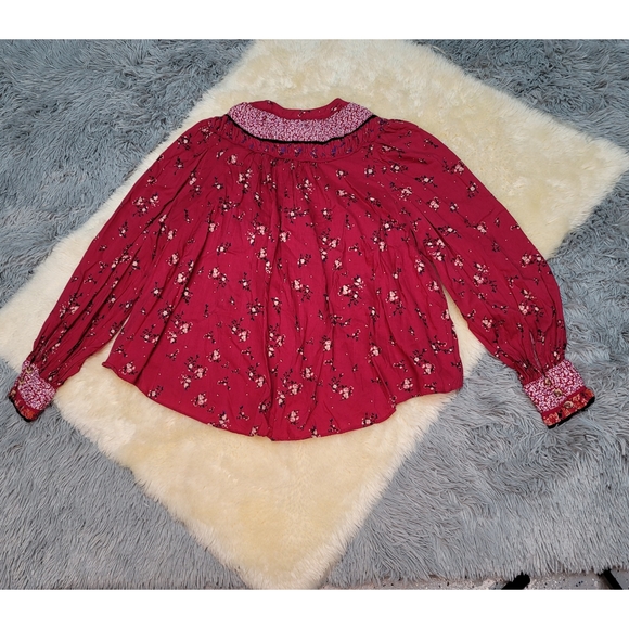 Free People Berry Combo blouse size SP NWOT - Picture 4 of 10